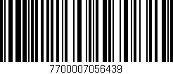 Código de barras (EAN, GTIN, SKU, ISBN): '7700007056439'