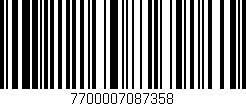 Código de barras (EAN, GTIN, SKU, ISBN): '7700007087358'