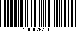 Código de barras (EAN, GTIN, SKU, ISBN): '7700007670000'