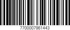 Código de barras (EAN, GTIN, SKU, ISBN): '7700007961443'