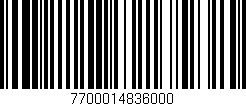 Código de barras (EAN, GTIN, SKU, ISBN): '7700014836000'
