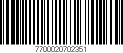 Código de barras (EAN, GTIN, SKU, ISBN): '7700020702351'