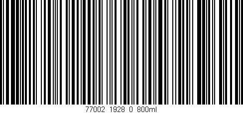 Código de barras (EAN, GTIN, SKU, ISBN): '77002_1928_0_800ml'