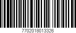 Código de barras (EAN, GTIN, SKU, ISBN): '7702018013326'