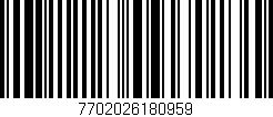 Código de barras (EAN, GTIN, SKU, ISBN): '7702026180959'