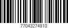 Código de barras (EAN, GTIN, SKU, ISBN): '77043274910'