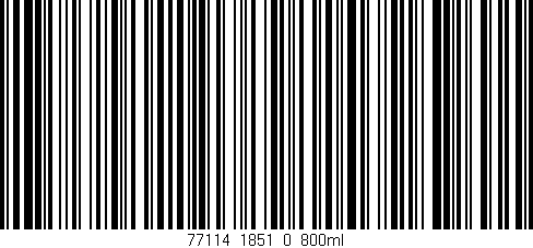 Código de barras (EAN, GTIN, SKU, ISBN): '77114_1851_0_800ml'