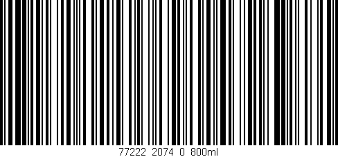 Código de barras (EAN, GTIN, SKU, ISBN): '77222_2074_0_800ml'