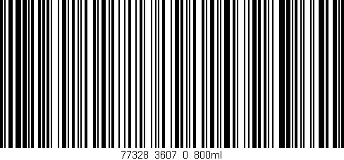 Código de barras (EAN, GTIN, SKU, ISBN): '77328_3607_0_800ml'
