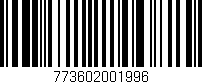 Código de barras (EAN, GTIN, SKU, ISBN): '773602001996'