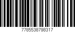 Código de barras (EAN, GTIN, SKU, ISBN): '7785538798317'