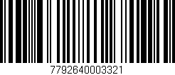 Código de barras (EAN, GTIN, SKU, ISBN): '7792640003321'