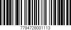 Código de barras (EAN, GTIN, SKU, ISBN): '7794728001113'
