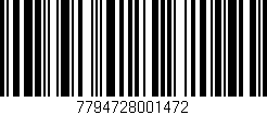 Código de barras (EAN, GTIN, SKU, ISBN): '7794728001472'