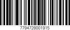Código de barras (EAN, GTIN, SKU, ISBN): '7794728001915'