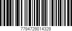 Código de barras (EAN, GTIN, SKU, ISBN): '7794728014328'