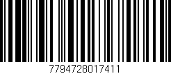 Código de barras (EAN, GTIN, SKU, ISBN): '7794728017411'