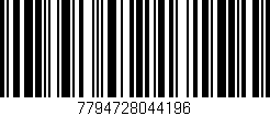 Código de barras (EAN, GTIN, SKU, ISBN): '7794728044196'