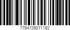 Código de barras (EAN, GTIN, SKU, ISBN): '7794728071192'