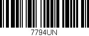 Código de barras (EAN, GTIN, SKU, ISBN): '7794UN'