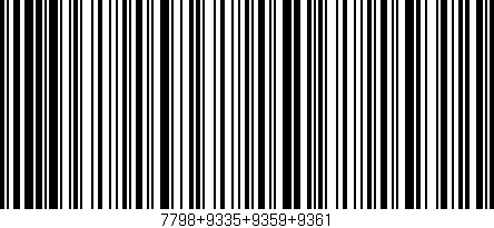 Código de barras (EAN, GTIN, SKU, ISBN): '7798+9335+9359+9361'