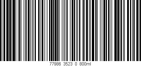 Código de barras (EAN, GTIN, SKU, ISBN): '77986_3523_0_800ml'