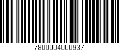 Código de barras (EAN, GTIN, SKU, ISBN): '7800004000937'