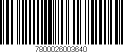 Código de barras (EAN, GTIN, SKU, ISBN): '7800026003640'