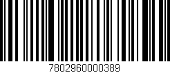 Código de barras (EAN, GTIN, SKU, ISBN): '7802960000389'