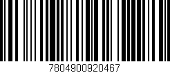 Código de barras (EAN, GTIN, SKU, ISBN): '7804900920467'