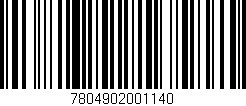 Código de barras (EAN, GTIN, SKU, ISBN): '7804902001140'