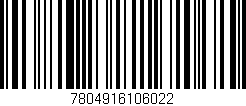 Código de barras (EAN, GTIN, SKU, ISBN): '7804916106022'