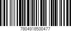 Código de barras (EAN, GTIN, SKU, ISBN): '7804918500477'