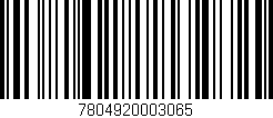 Código de barras (EAN, GTIN, SKU, ISBN): '7804920003065'