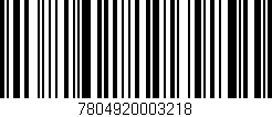 Código de barras (EAN, GTIN, SKU, ISBN): '7804920003218'