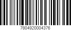 Código de barras (EAN, GTIN, SKU, ISBN): '7804920004376'