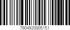 Código de barras (EAN, GTIN, SKU, ISBN): '7804920005151'
