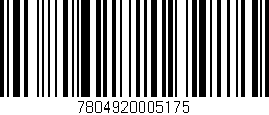 Código de barras (EAN, GTIN, SKU, ISBN): '7804920005175'