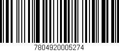 Código de barras (EAN, GTIN, SKU, ISBN): '7804920005274'