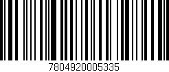 Código de barras (EAN, GTIN, SKU, ISBN): '7804920005335'
