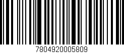 Código de barras (EAN, GTIN, SKU, ISBN): '7804920005809'