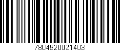 Código de barras (EAN, GTIN, SKU, ISBN): '7804920021403'