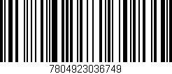 Código de barras (EAN, GTIN, SKU, ISBN): '7804923036749'
