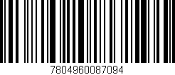 Código de barras (EAN, GTIN, SKU, ISBN): '7804960087094'