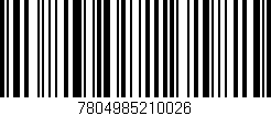 Código de barras (EAN, GTIN, SKU, ISBN): '7804985210026'