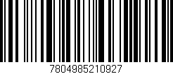 Código de barras (EAN, GTIN, SKU, ISBN): '7804985210927'