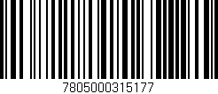 Código de barras (EAN, GTIN, SKU, ISBN): '7805000315177'