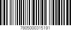 Código de barras (EAN, GTIN, SKU, ISBN): '7805000315191'