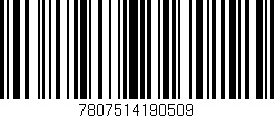 Código de barras (EAN, GTIN, SKU, ISBN): '7807514190509'