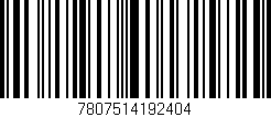 Código de barras (EAN, GTIN, SKU, ISBN): '7807514192404'